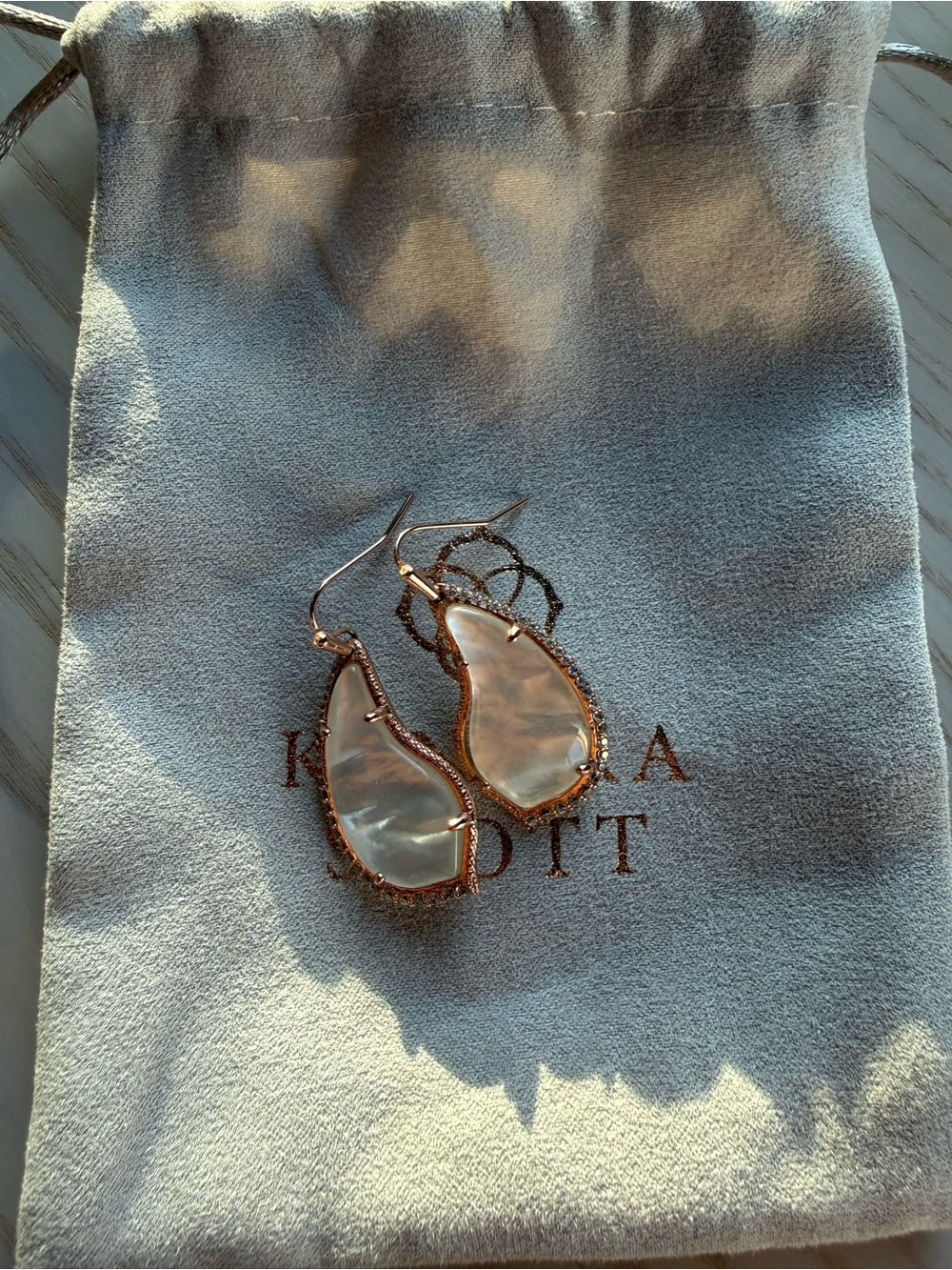 Kendra Scott Rose Gold Iridescent Teardrop Earrings